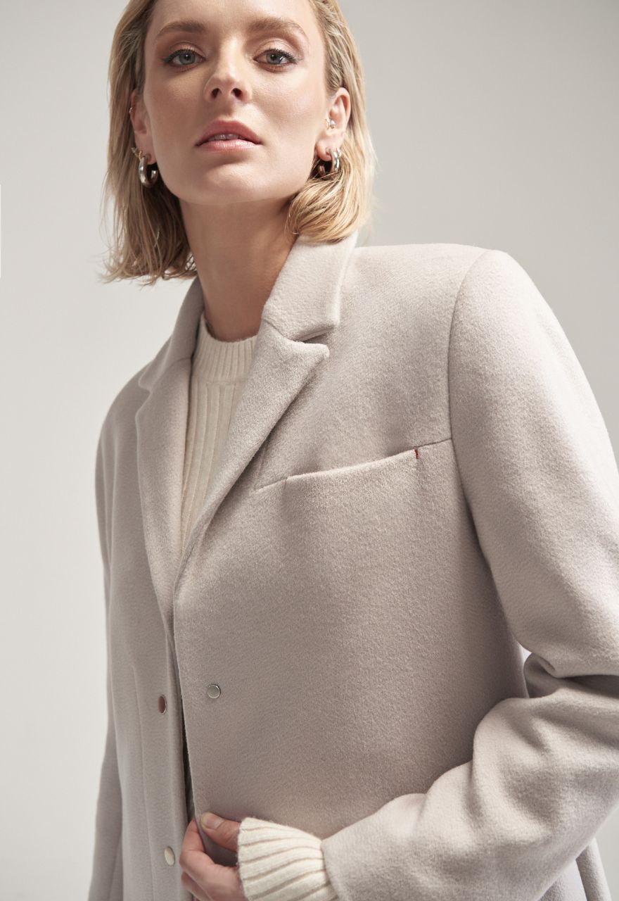 Women's Beige Wool & Wool-Blend Coats